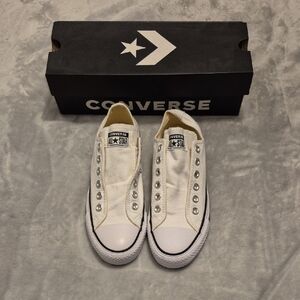 Converse White Canvas Slip-On Shoes